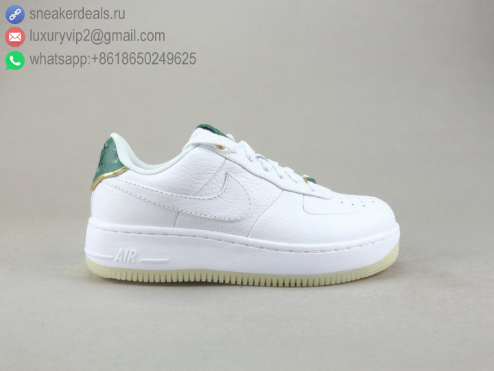 NIKE AIR FORCE 1 UPSTEP NAIKE LOW WHITE LEATHER WOMEN SKATE SHOES